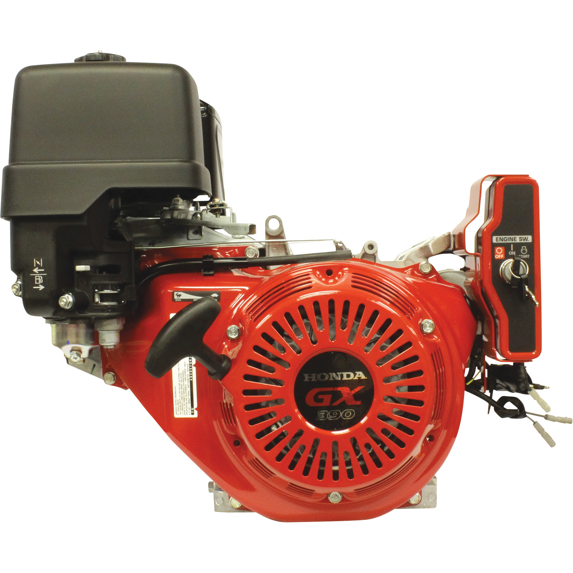 Honda Engines, HONDA 389CC ES 3 AMP W/O TANK, Engine Displacement 389 cc, Engine Type GX Series OHV Commercial-duty, Shaft Diameter 1 in, Model# GX390RT2QAGN